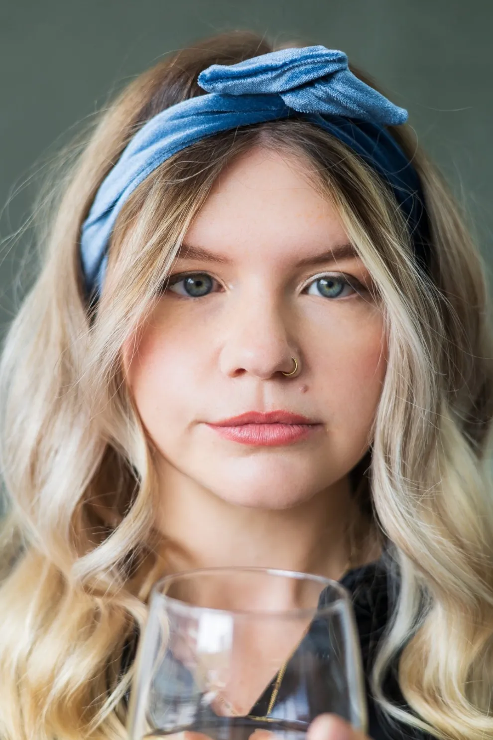 GIBOU Velvet Twist Headband - Sky Blue