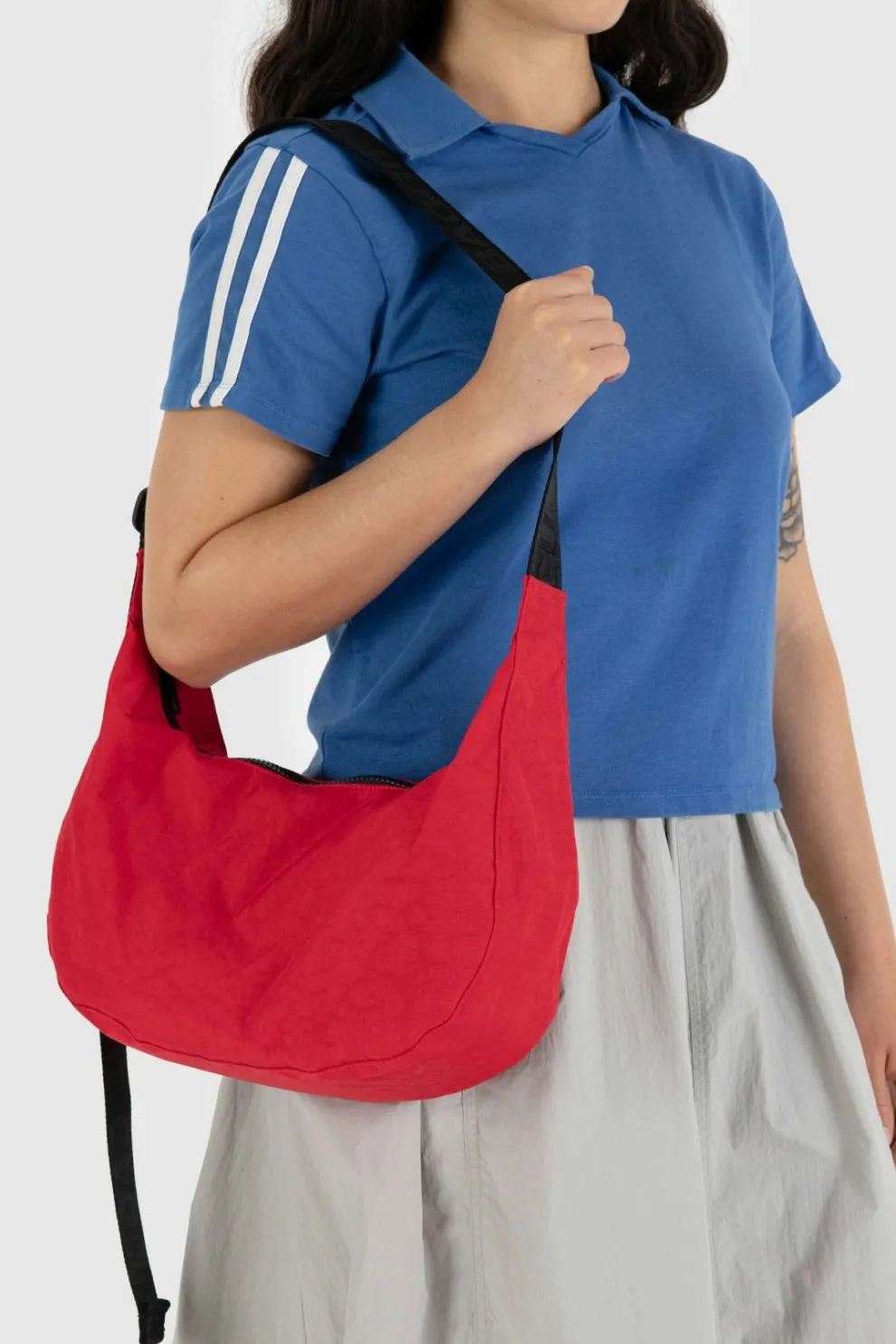 BAGGU Medium Crescent Nylon Bag - Candy Apple