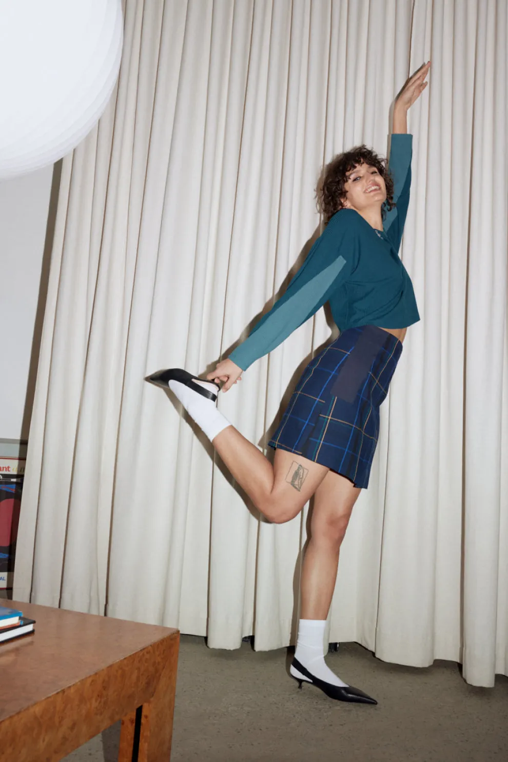 EVE GRAVEL Saana Skirt - Blue Tartan