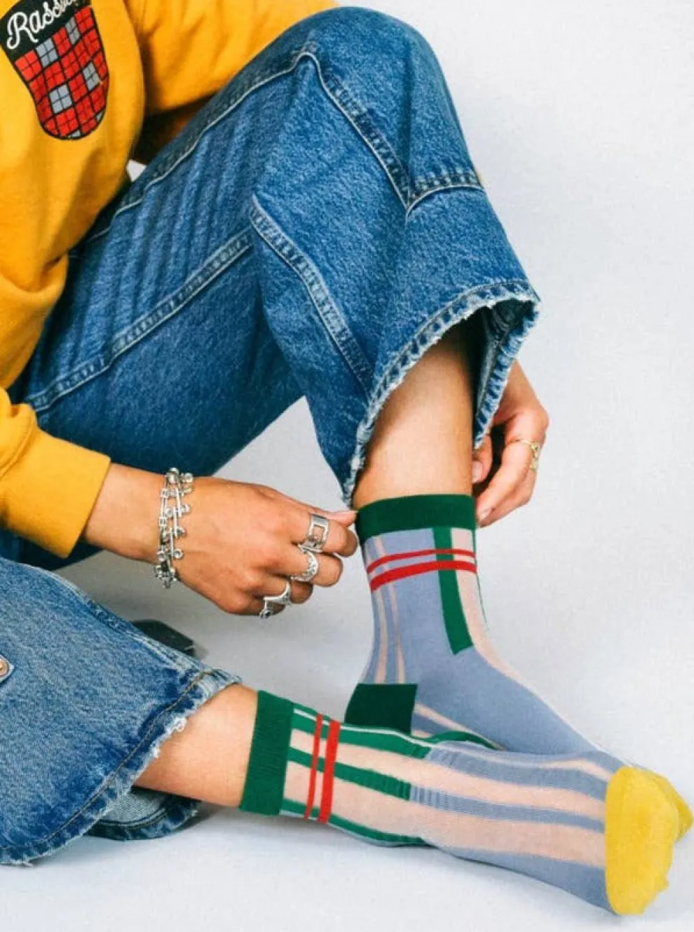 TAILORED UNION Transparent Paco Sock - Blue