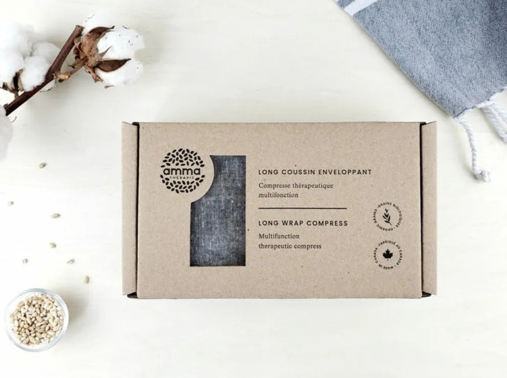 AMMA THERAPIE Heating Cushion for Shoulders - Hemp and Organic Cotton Sand