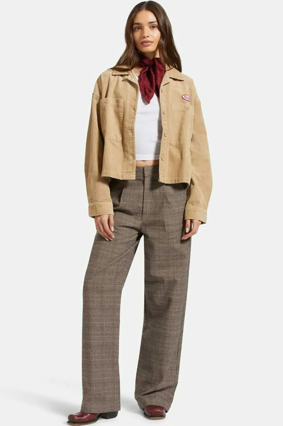 BRIXTON Ludlow Trousers - Brown and Cream