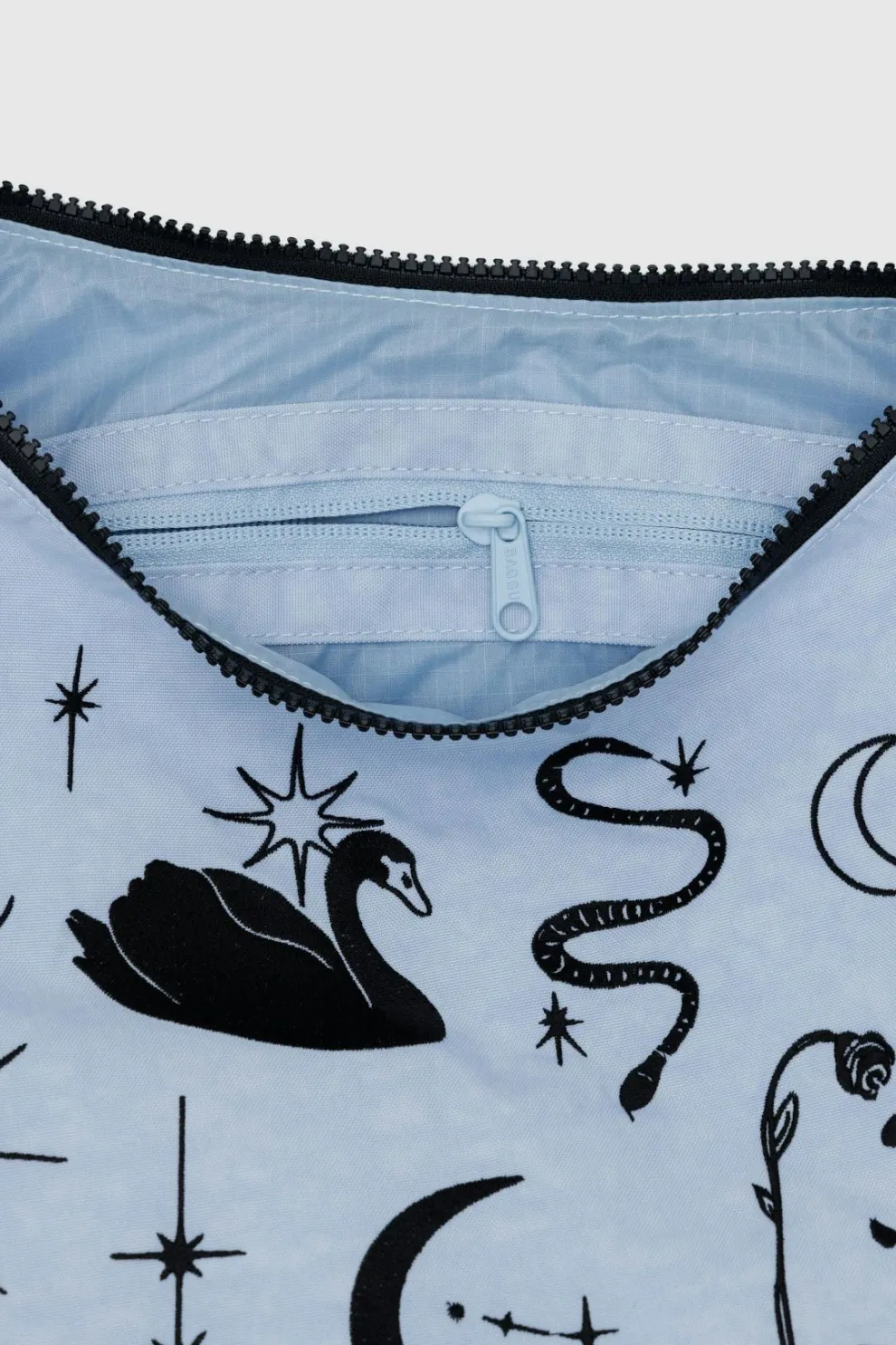 BAGGU Medium Crescent Nylon Bag - Embroidered Ballet Icons