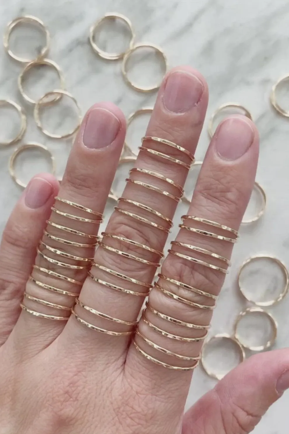 MAKSYM Double Hammered Ring - Gold