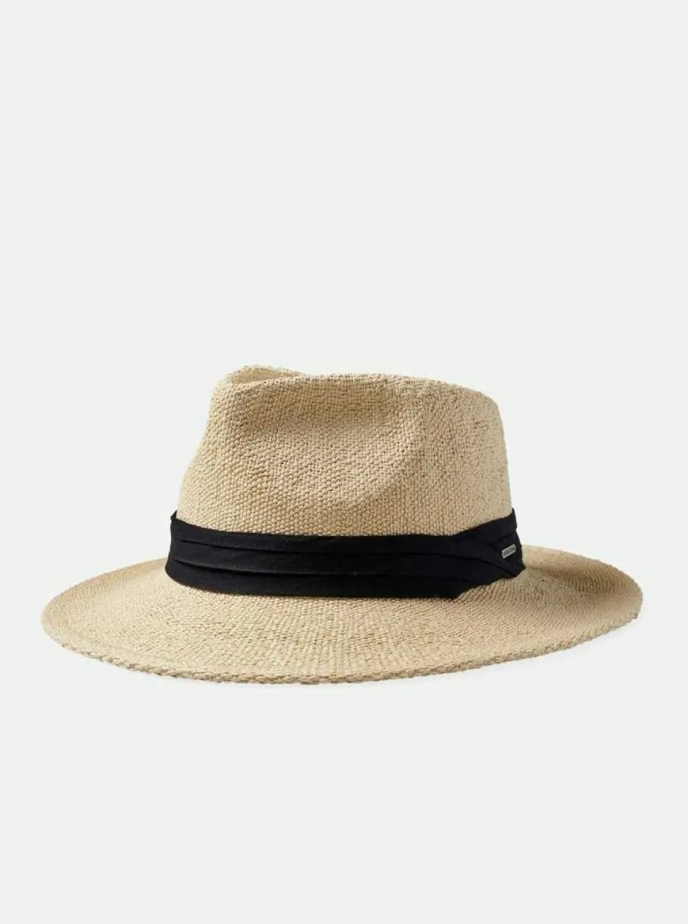 BRIXTON Straw Fedara Hat - Natural and Black
