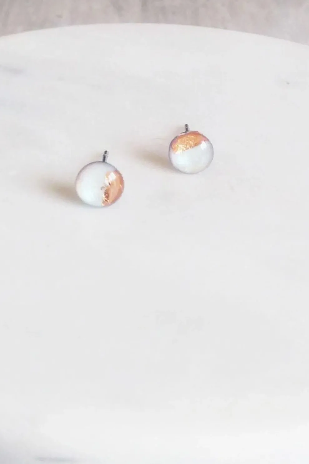 KAG Resin Earrings - Black and Copper