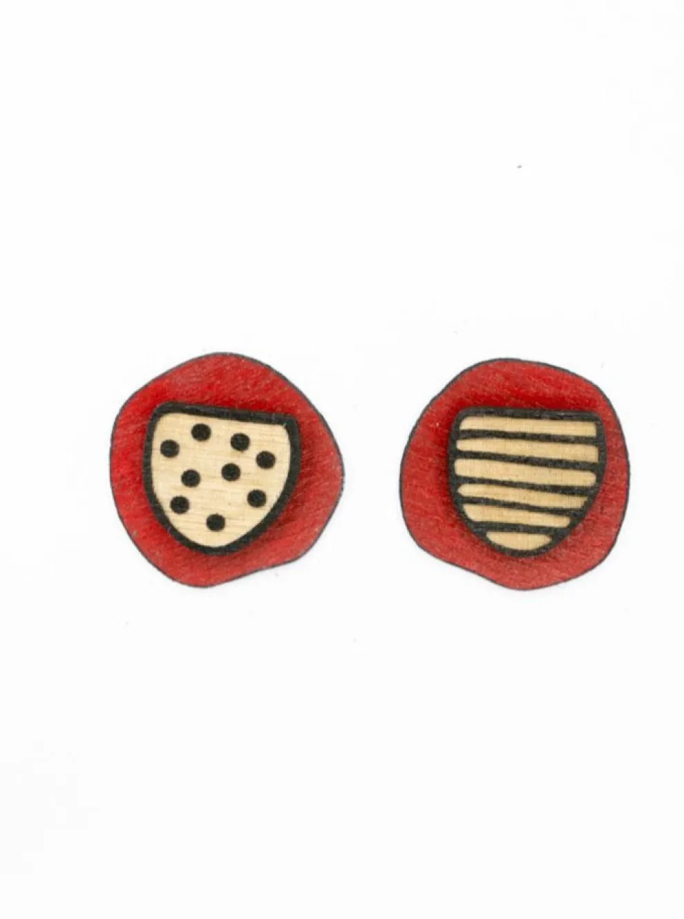 REBELLES DES BOIS Mixta Earrings - Red Dots